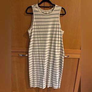 Thread & Supply Black and White Striped MIDI Dress - size Large.